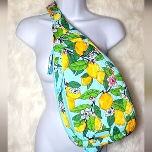 New Vera Bradley Sling Crossbody Lemon Grove Quilted